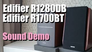 Edifier R1280DB vs Edifier R1700BT  Sound Demo w Bass Test [upl. by Aliekahs747]