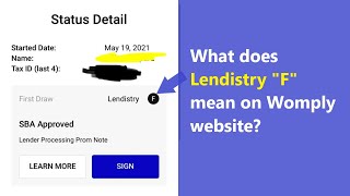 Lendistry F on Womply  what does Lendistry quotFquot mean and whats with promissory notes for PPP [upl. by Eekram]