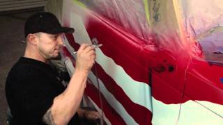 How to Airbrush an American Flag on a vehicle w Ryno [upl. by Paco]