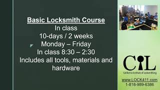 locksmith training school  California Institute of Locksmithing [upl. by Yeloc331]