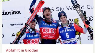 Ski Alpin Mens shortened Downhill Gröden Top 3 Highlights 2023 [upl. by Wayne]