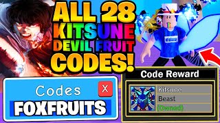 ALL 28 FREE KITSUNE FRUIT CODES IN BLOX FRUITS Roblox [upl. by Leidgam600]