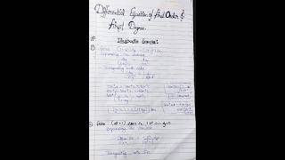 BaBsc 2nd year Differential equation of first order and first degree example [upl. by Dnalloh685]