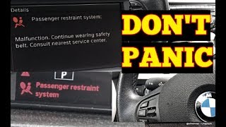 BMW Passenger Restraint System Malfunction  issue fixed in MY CAR How I did It [upl. by Glinys]