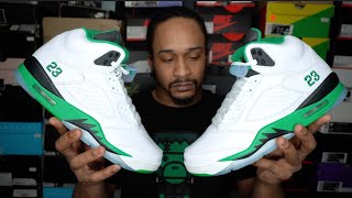 Jordan 5 Lucky Green Review With On Feet Footage [upl. by Ruddy]