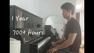 Adult Beginner Piano Progress  1 Year of Practice [upl. by Imarej]