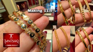 Very Light weight 22k Gold Bangle Designs with PriceDaily wear Gold BanglesGold BanglesDeeya [upl. by Tevlev]