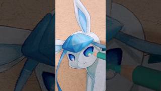 Drawing Pokemon Glaceon shorts prismacolor glaceon [upl. by Yanaj]