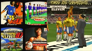 PRO EVOLUTION SOCCER or Winning Eleven  PS1  Celebrations of Champion in Different [upl. by Wesa]