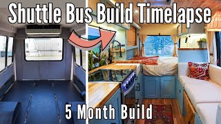 Amazing Full Shuttle Bus Build Timelapse Start to Finish Ford E350 DIY Camper Conversion vanlife [upl. by Kcered]