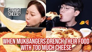 when mukbangers DRENCH their food with too much CHEESE [upl. by Jaehne]