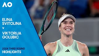 Elina Svitolina v Viktorija Golubic Highlights  Australian Open 2024 Third Round [upl. by Riesman]