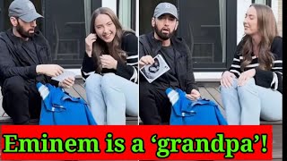 Eminem is going to be grandpa reveals daughter Hailies pregnancy in music videoeminem temporary [upl. by Elleined]