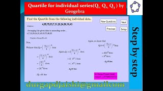 Dynamic solution of Quartile Q1 Q2 and Q3 for individual series by Geogebra [upl. by Ditzel592]