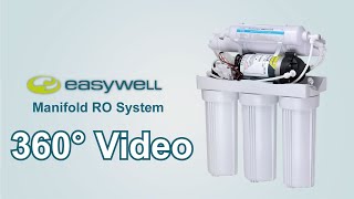 Manifold RO Purifier Water Filter System ROP415R｜360° Video｜EASYWELL [upl. by Nosmoht641]