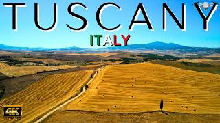 Tuscany Italy  4K Drone Cinematic Scenery Travel Vlog  Relaxing Music Video [upl. by Ahsaele]