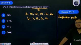 Which of the following oxide is amphoteric in nature [upl. by Naraa5]