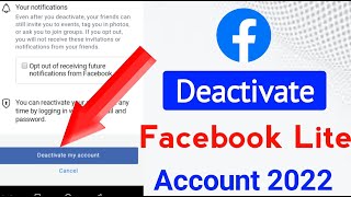 How To Deactivate Facebook Lite Account 2022  Deactivate Facebook Lite Account  Facebook Lite App [upl. by Aaberg]