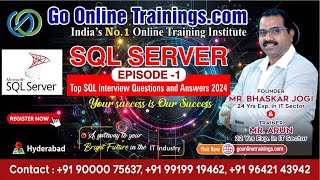 Top SQL Interview Questions and Answers 2024  Bhaskar Jogi  Go Online Trainings  90000 75637 [upl. by Salvay]