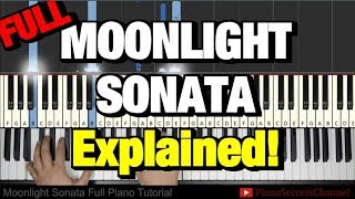 BEETHOVEN  MOONLIGHT SONATA  1ST MOVEMENT Piano Tutorial Lesson Complete [upl. by Dulcinea]