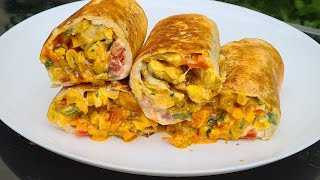 Voici une recette de Wrap au poulet grillé a la poêle ✔ recette économique ✔ Tacos [upl. by Atnoed]