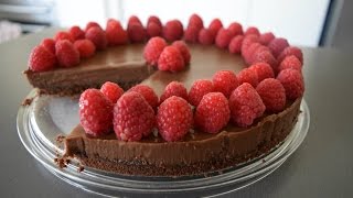 Nobake Chocolate and Raspberry Tart Recipe [upl. by Noimad636]