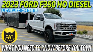 Leveled 2023 Ford F350 HO Powerstroke Towing Test  Cat Scale Is This A Good Truck To Tow With [upl. by Urbai]