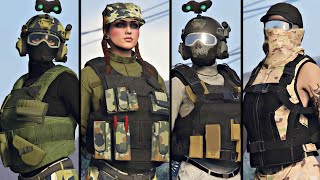 MILITARY GTA 5 Female Outfits No Transfer  GTA 5 Online [upl. by Trudnak]