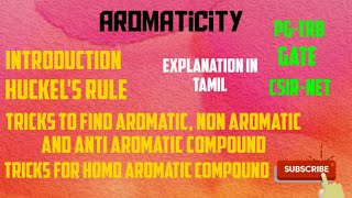 Aromaticity in tamilOrganic Chemistry PGTRBCSIRNETGATESET [upl. by Ainavi]