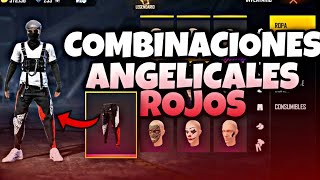 ❤COMBINACIONES ANGELICALES ROJOS💥 angelicales rojos free fire [upl. by Dloreg877]