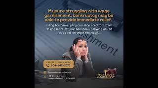 If youre struggling with wage garnishment bankruptcy may be able to provide immediate relief [upl. by Tor873]