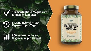 Magnesium Kapseln mit 4 bioverfügbaren Magnesiumformen im Komplex  laborgeprüft  naturaliede [upl. by Ediva]