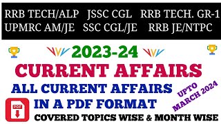 CURRENT AFFAIRS 202324 PDF UPDATED UPTO MARCH 2024 [upl. by Yerroc717]