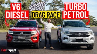 VW Amarok V6 v turbo 4 Dragparison Drag race sound test amp 0100 It has the old Focus RS engine [upl. by Hanima546]