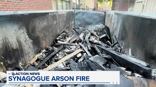 Arson investigation underway after fire outside Center City synagogue [upl. by Kusin345]