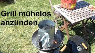 Grill mühelos anzünden mit dem Grillkamin Grill anmachen Weber Anzündkamin [upl. by Htessil627]