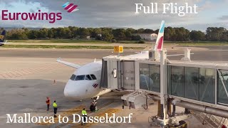 Flight Report  Eurowings A319132  Mallorca  Düsseldorf  Economy [upl. by Amata]