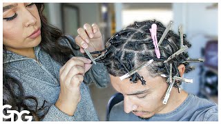 Teaching My Wife How To Make Dreadlocks [upl. by Dynah]