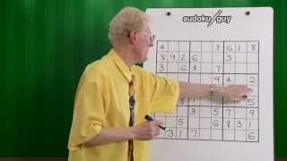 Lesson 5 Learn Sudoku The Effect of 3 Numbers in a row or column within a Block [upl. by Clite929]