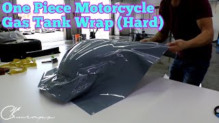 How To Vinyl Wrap A Motorcycle Gas Tank In One Piece with Vvivid Nardo Grey [upl. by Drazze628]