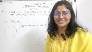 Class7 MathsPerimeter and AreaEx 92Q1Find CircumferenceEasy Explanationdivyabhargava3892 [upl. by Oluas]