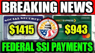 Breaking News New Federal SSI Payments 1415  943 Arriving in November 18th For All SSI amp SSDI [upl. by Oriane]