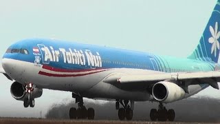 Air Tahiti Nui quotNuku Hivaquot A340300 FOLOV takeoff I Sydney Airport YSSY [upl. by Evelina]