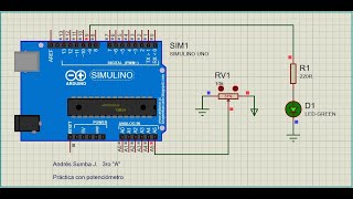 Práctica con potenciómetro  Proteus 8 Professional [upl. by Anhpad]