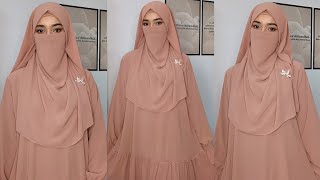 Hijab With Niqab Tutorial  Full Coverage NiqabHijab  Beautiful Hijab [upl. by Savior]