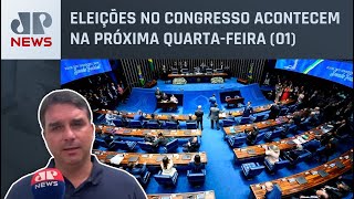 Flávio Bolsonaro comenta as eleições no Congresso “Índice muito baixo de reeleições de senadores” [upl. by Anayd375]