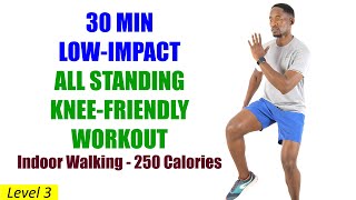 30Minute LowImpact All standing Cardio Workout  KneeFriendly Indoor Walking [upl. by Spielman]