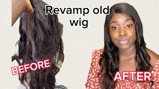 HOW TO Revamp old wig  transform your look just 2 products [upl. by Nahsrad]