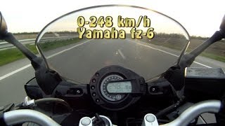 Yamaha Fz6 Fazer разгон до упора  Fly by Acceleration to max speed [upl. by Keely500]