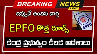 EPFO కొత్త రూల్స్  ప్రభుత్వం కీలక ఆదేశాలు  EPFO employees update  pension news [upl. by Heurlin]